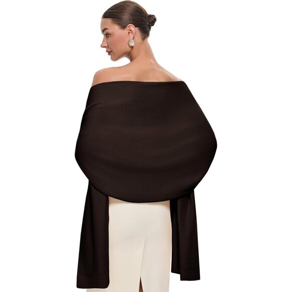 Accessories - Women's Brown Luxury Silk Satin Scarf Shawl Wrap Elegant And Stylish Accessory